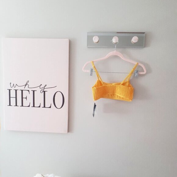 NWT Mosmann yellow lined ribbed bikini top and bottom set M - Picture 12 of 16